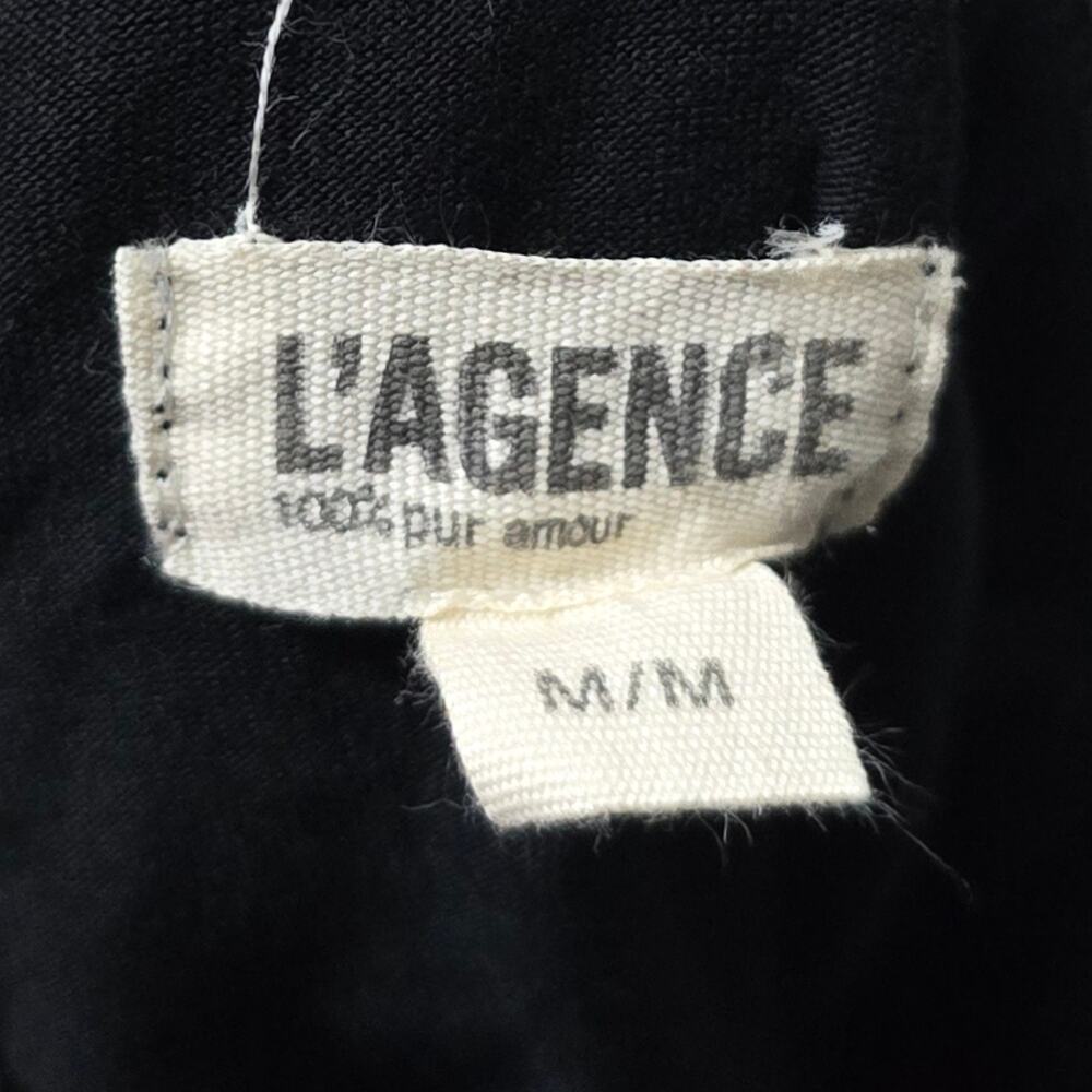 L'Agence Aja Turtleneck Black Three Quarter Sleeves Luxury Shirt Blouse Medium - Picture 5 of 8
